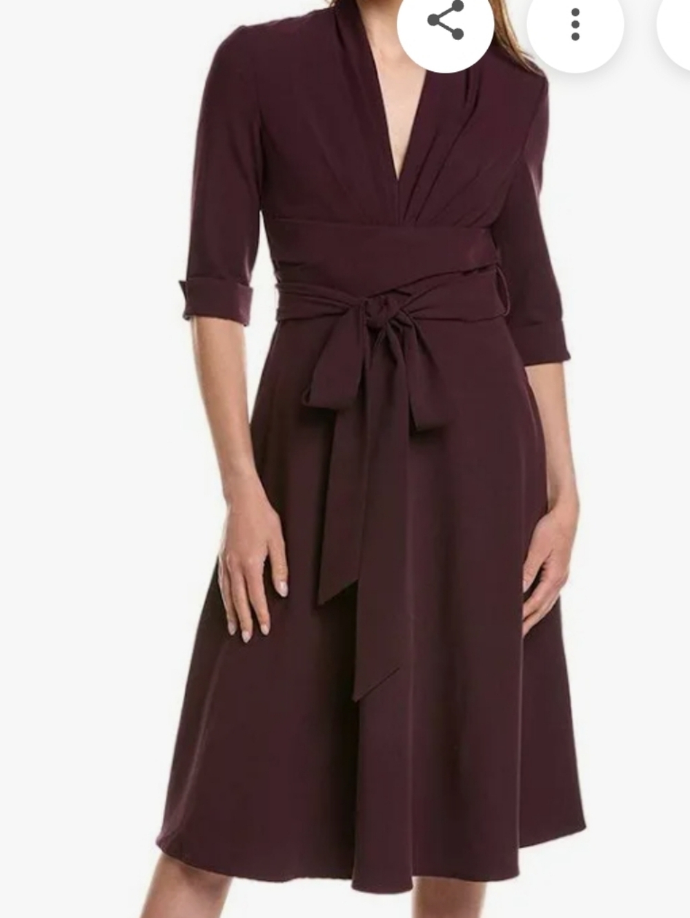 Black Halo Plum Wrap Maxi Dress with Waist Tie